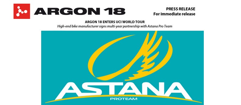 IL TEAM ASTANA ED ARGON18 INSIEME PER I PROSSIMI 3 ANNI